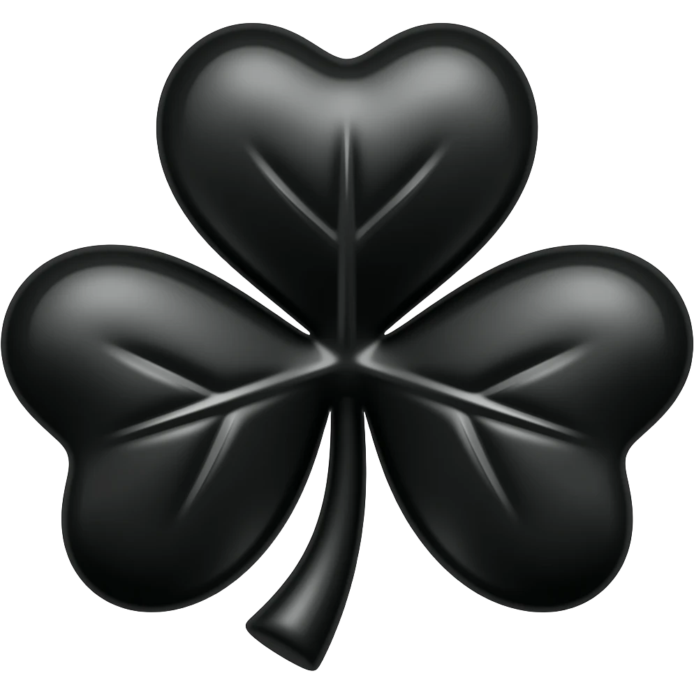 haz un trébol de 5 hojas negro como el de black clover emoji