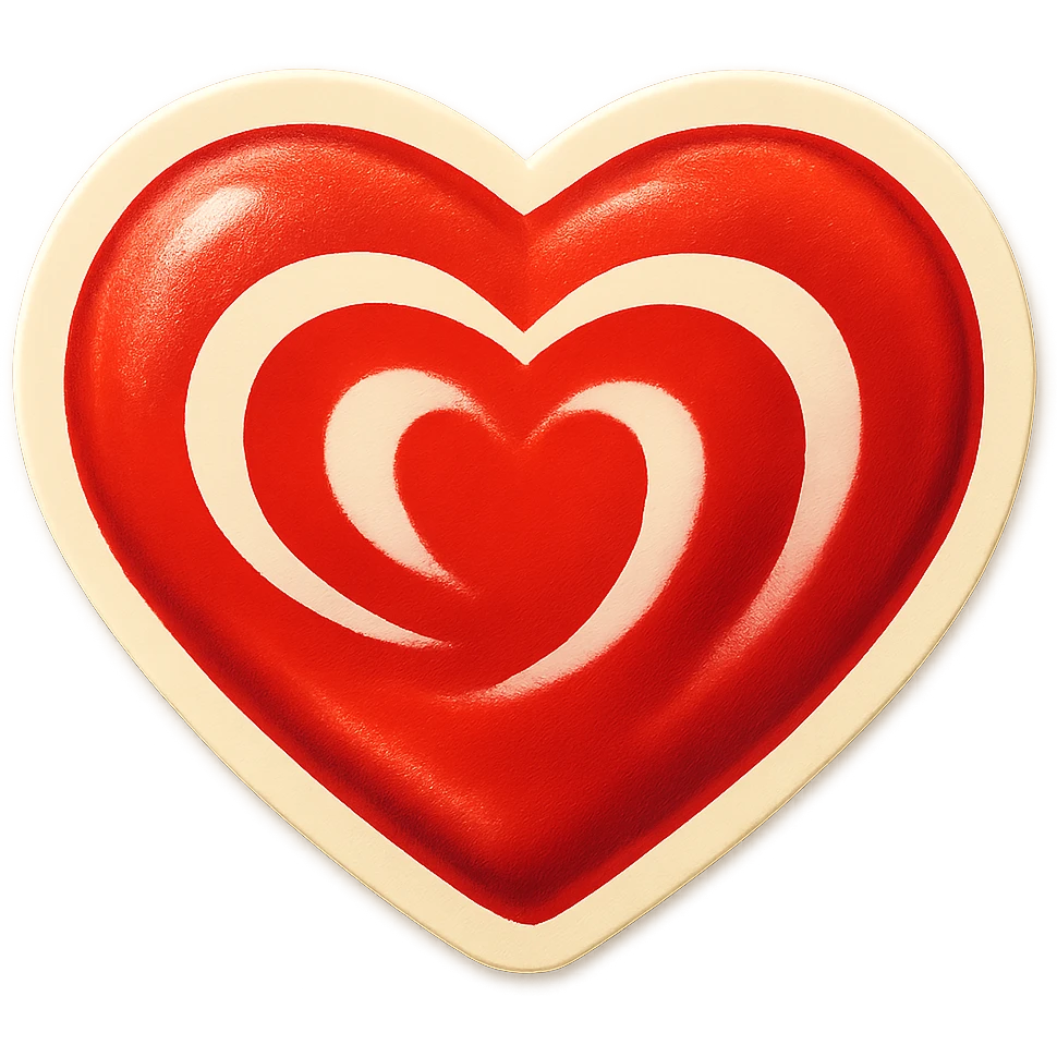 Wall’s ice cream logo heart, red and white, smooth lines, gently pulsing animation, no text, sticker for presentation emoji