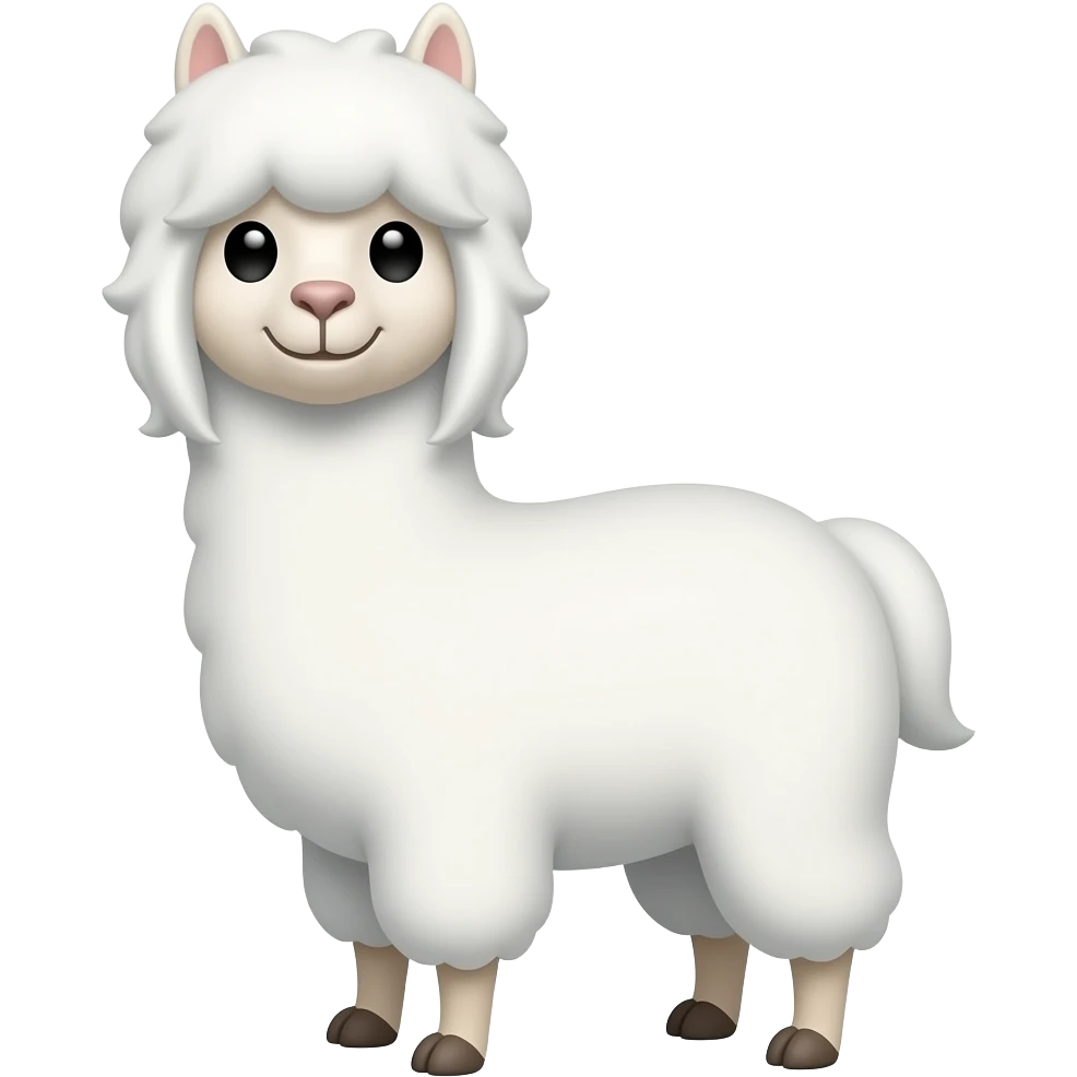 Alpaca emoji styled hair please white emoji