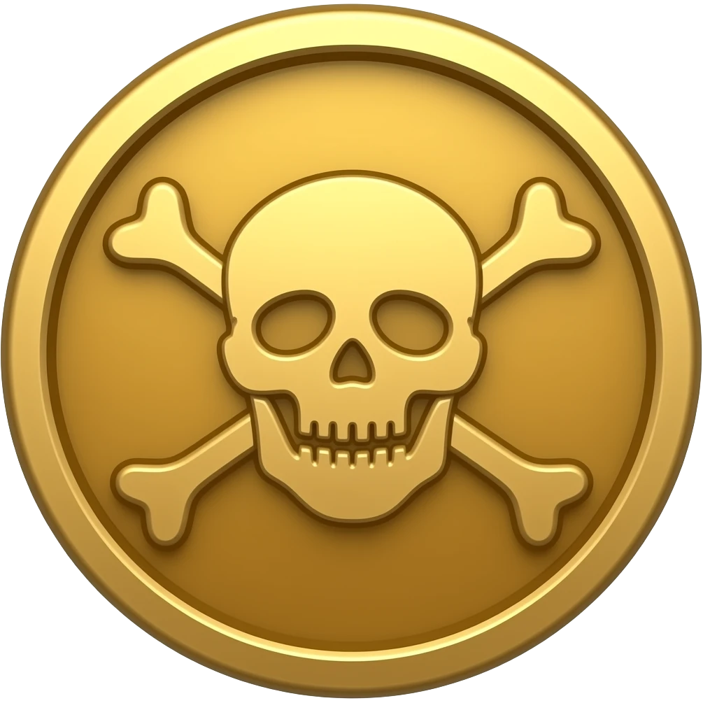 Pirates of the caribbean gold coin emoji