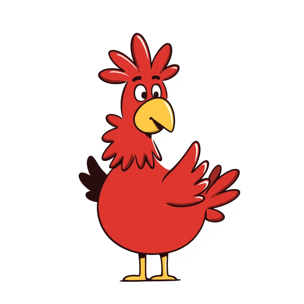 Red chocobo from Final Fantasy, large red bird-like mount with yellow beak emoji