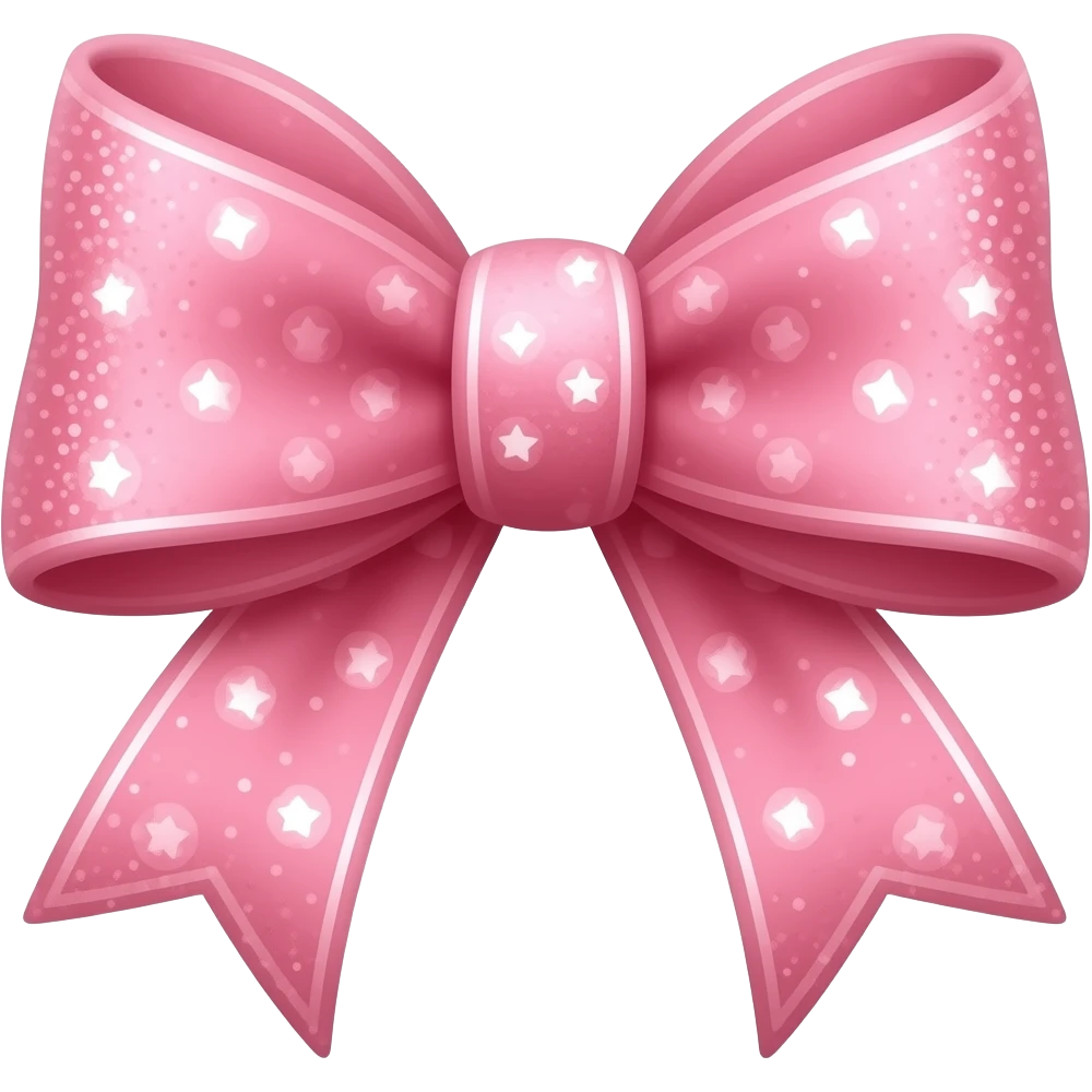Pink bow with sparkles emoji