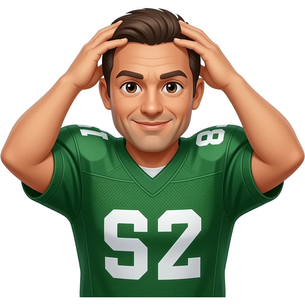 football coach touching his scalp with both hands emoji