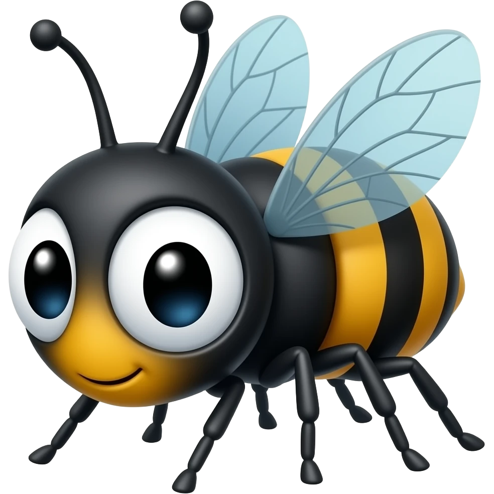 Cartoon 2d black fly emoji