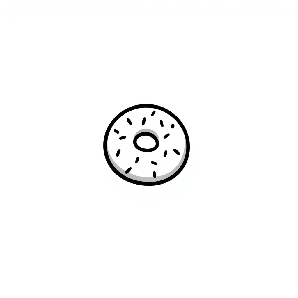 hand drawn doodle style bagel emoji