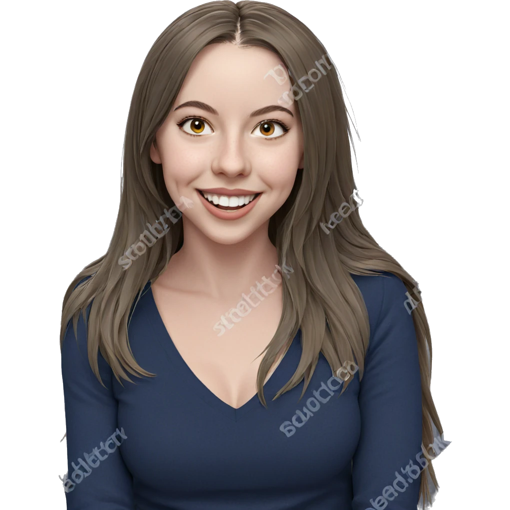 smiling girl with long hair emoji