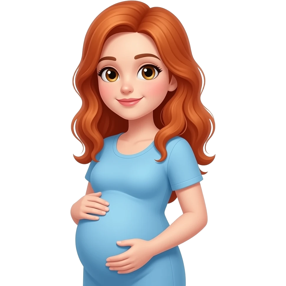 Redhead pregnant with hazel eyes emoji