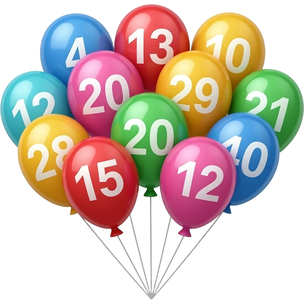 birthday balloons DOUBLE DIDGITS emoji