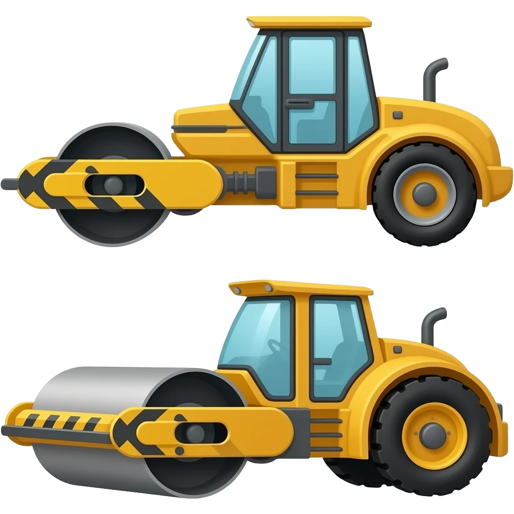 2 drum construction road roller with no cab emoji
