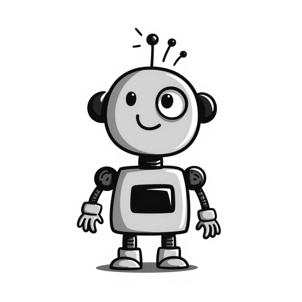 AI icon, hand-drawn doodle style emoji