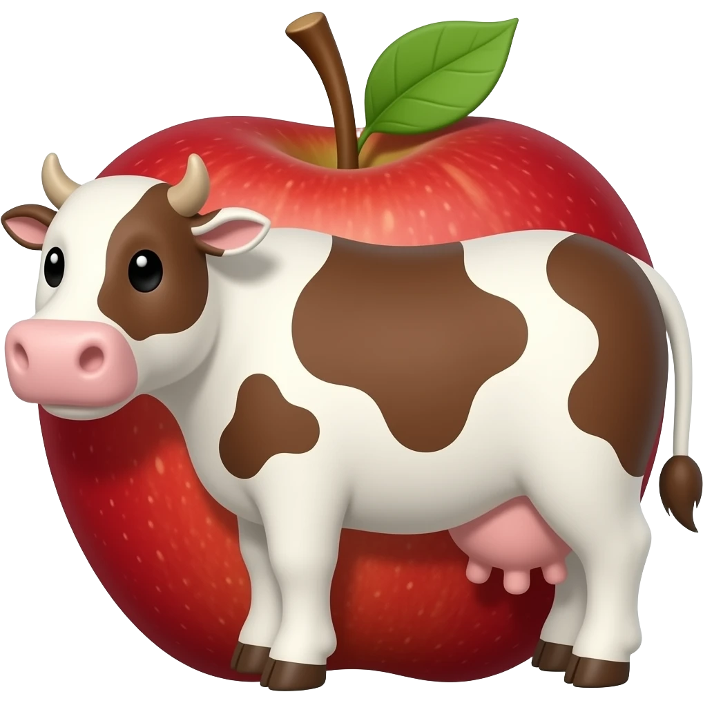 Une vache en forme de pommes emoji