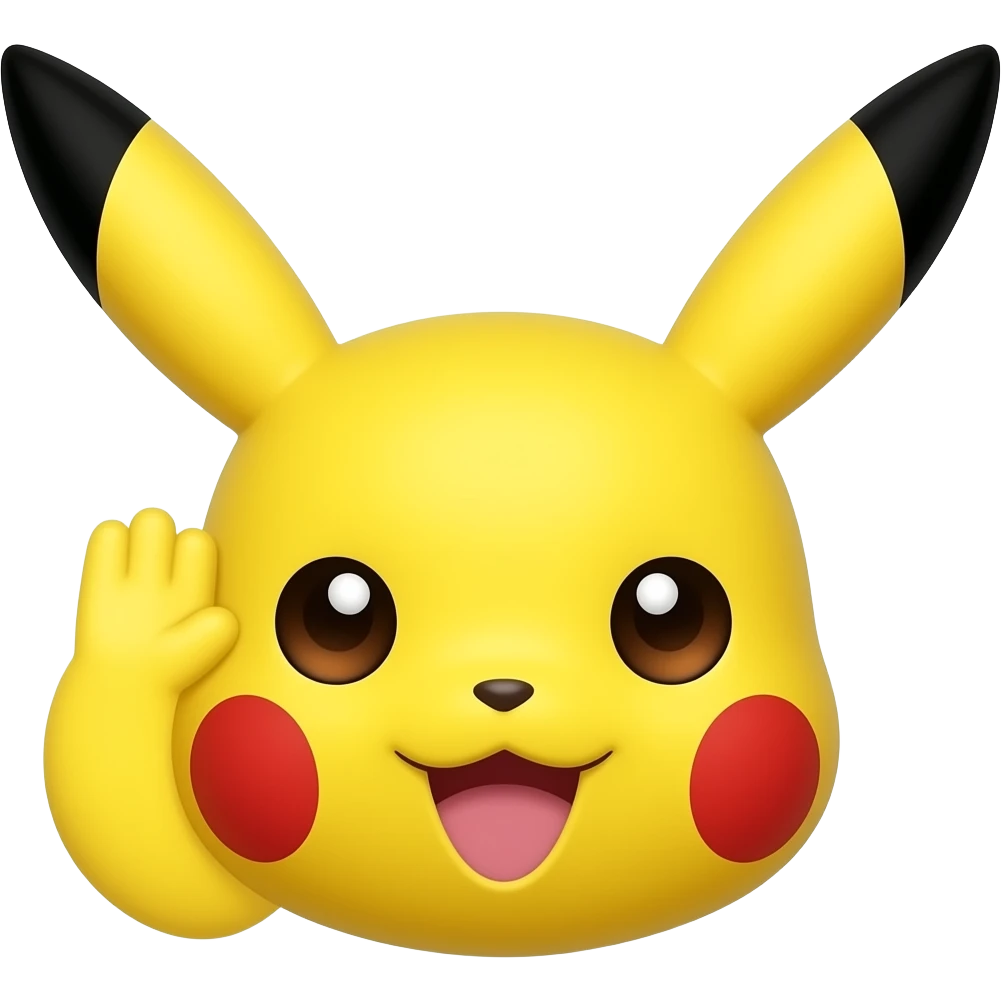 pikachu face with salute hand emoji