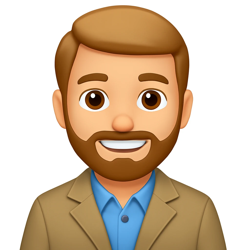 turn the second man in emoji style of the 1st image, match the facial features and match dressing style emoji