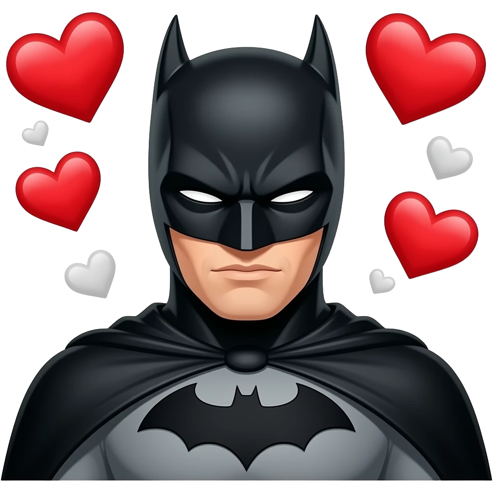 batman with hearts emoji