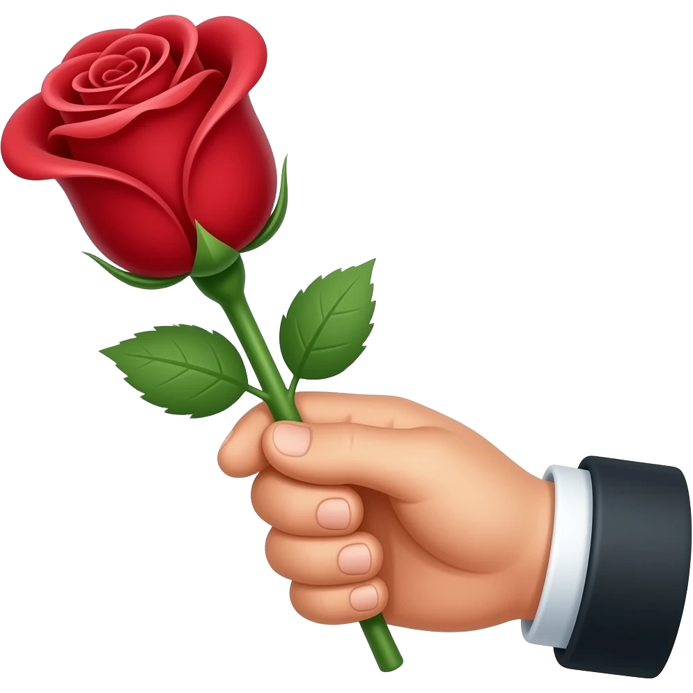 hand giving a rose emoji