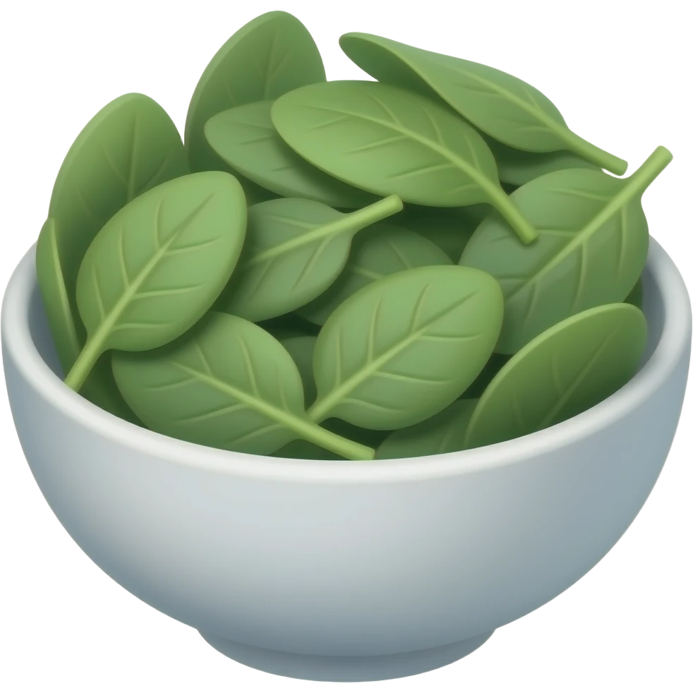 sliceds spinach in a bowl emoji