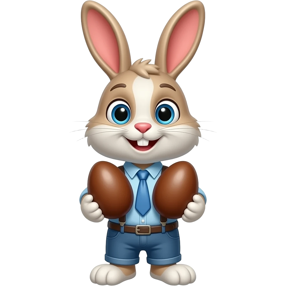 bunny while chocolate easter emoji