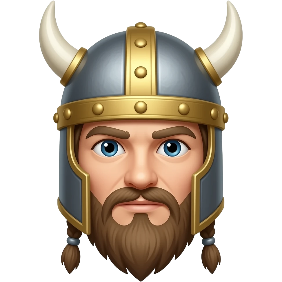 A Viking wearing a classic historical helmet without horns. emoji