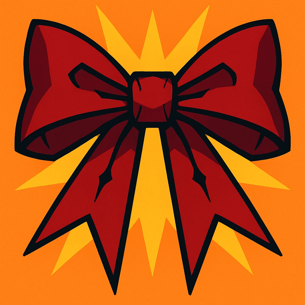 red gothic bow emoji
