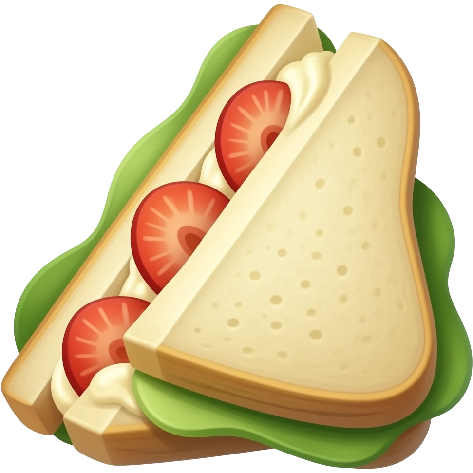 only Strawberry and cream sando no lettuce split in triangle emoji