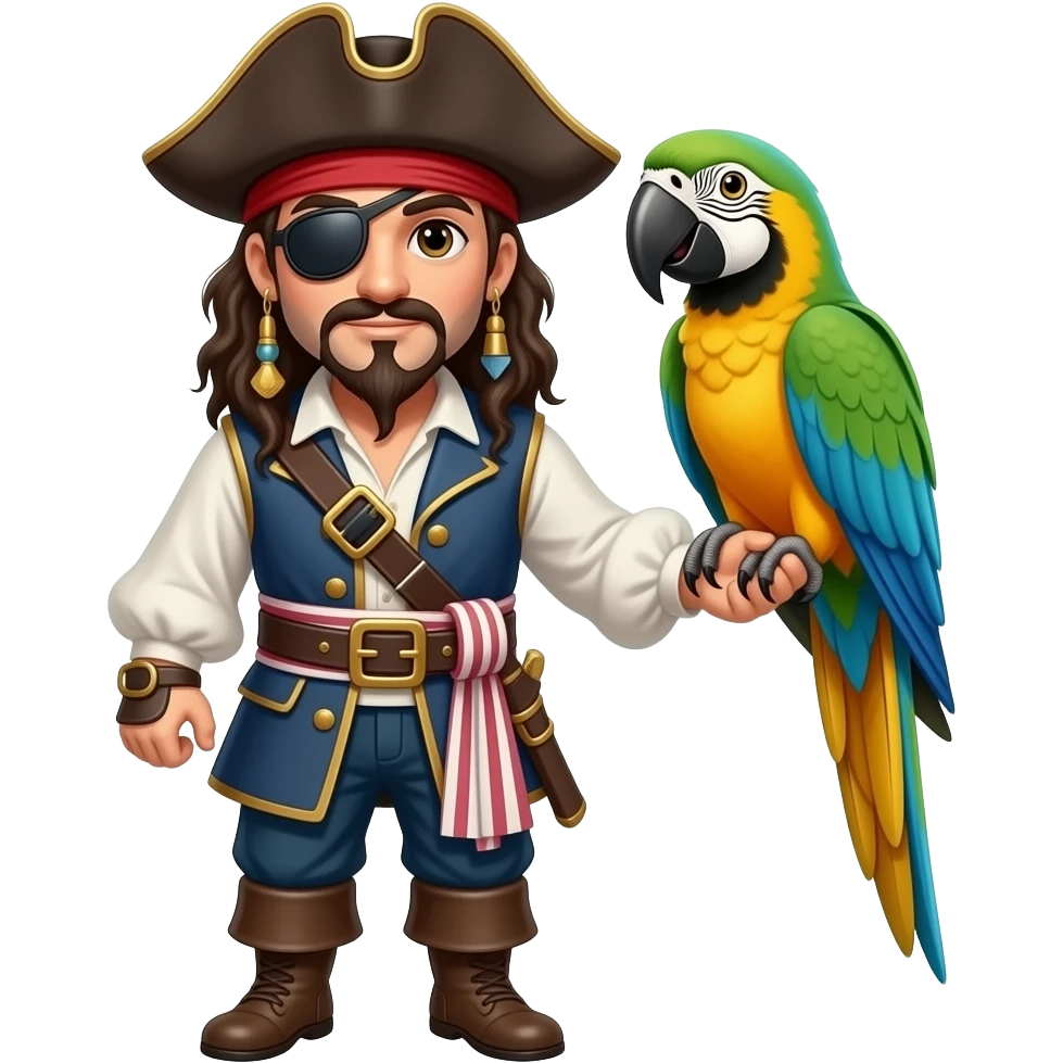 pirate and parrot emoji
