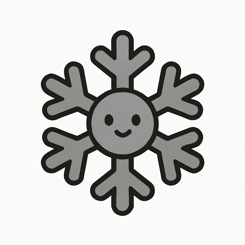 simple geometric snowflake minimal style emoji