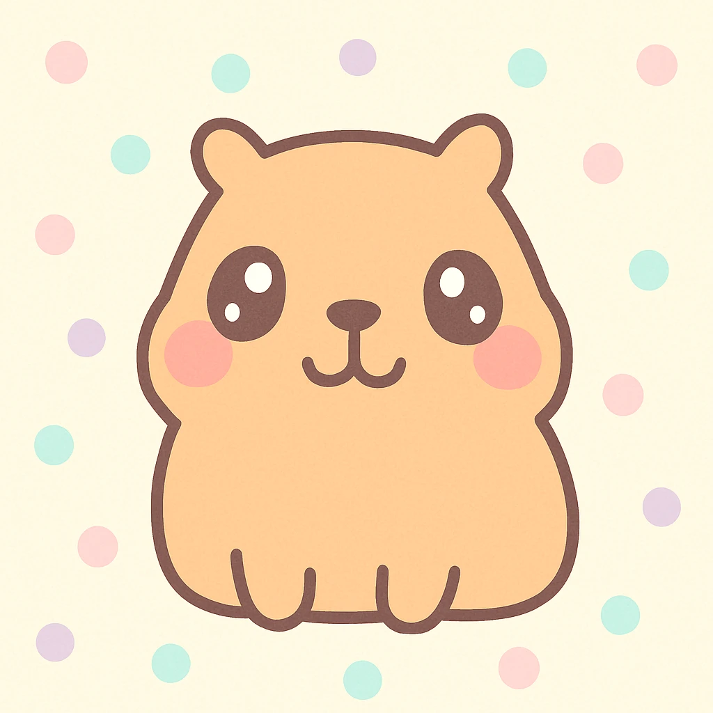 funny capybara kawaii cartoon style emoji