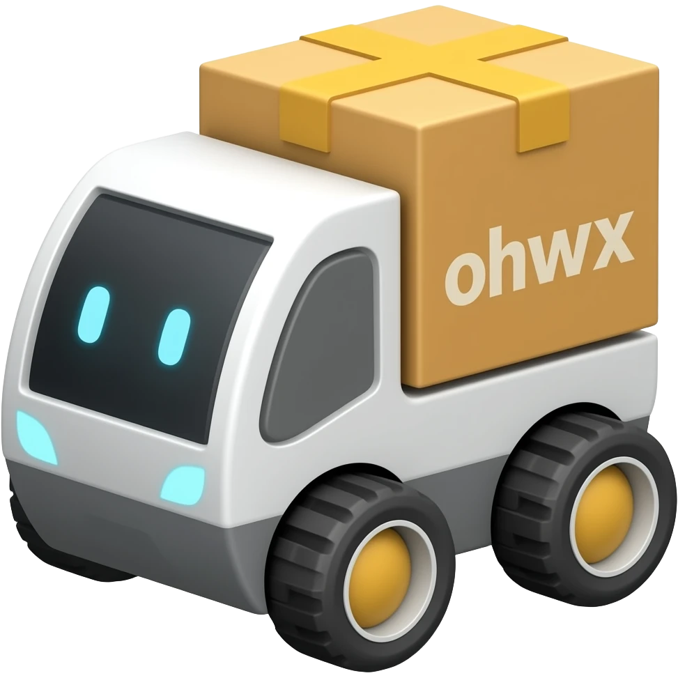 low poly delivery robot emoji