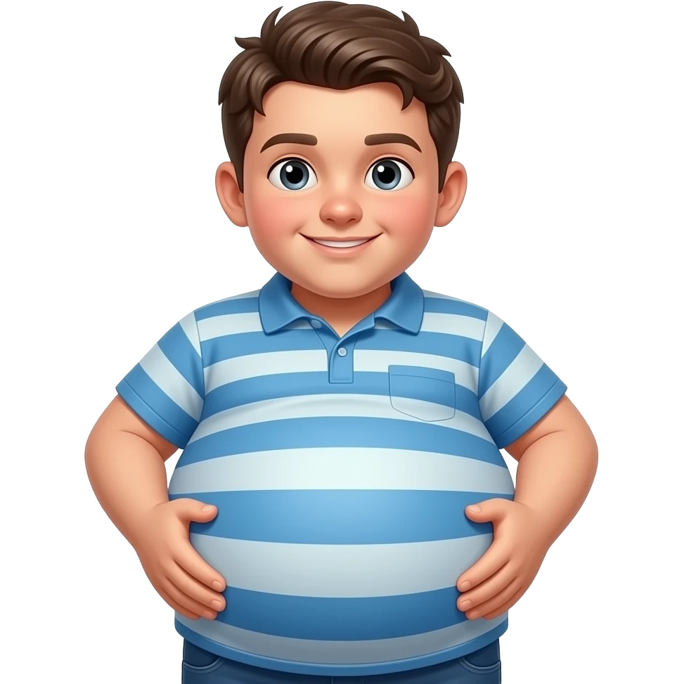 Zrób chłopak 13 latek bardzo ogromnym brzuchem jak ogromny balon emoji