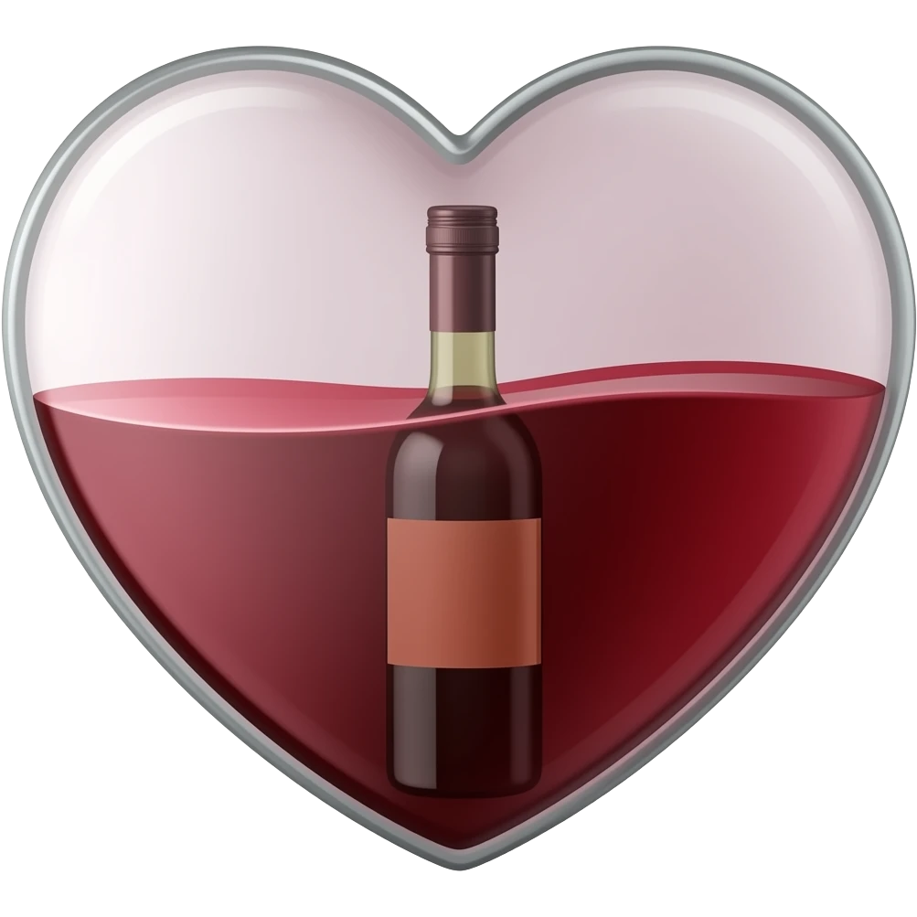 Heart wine emoji