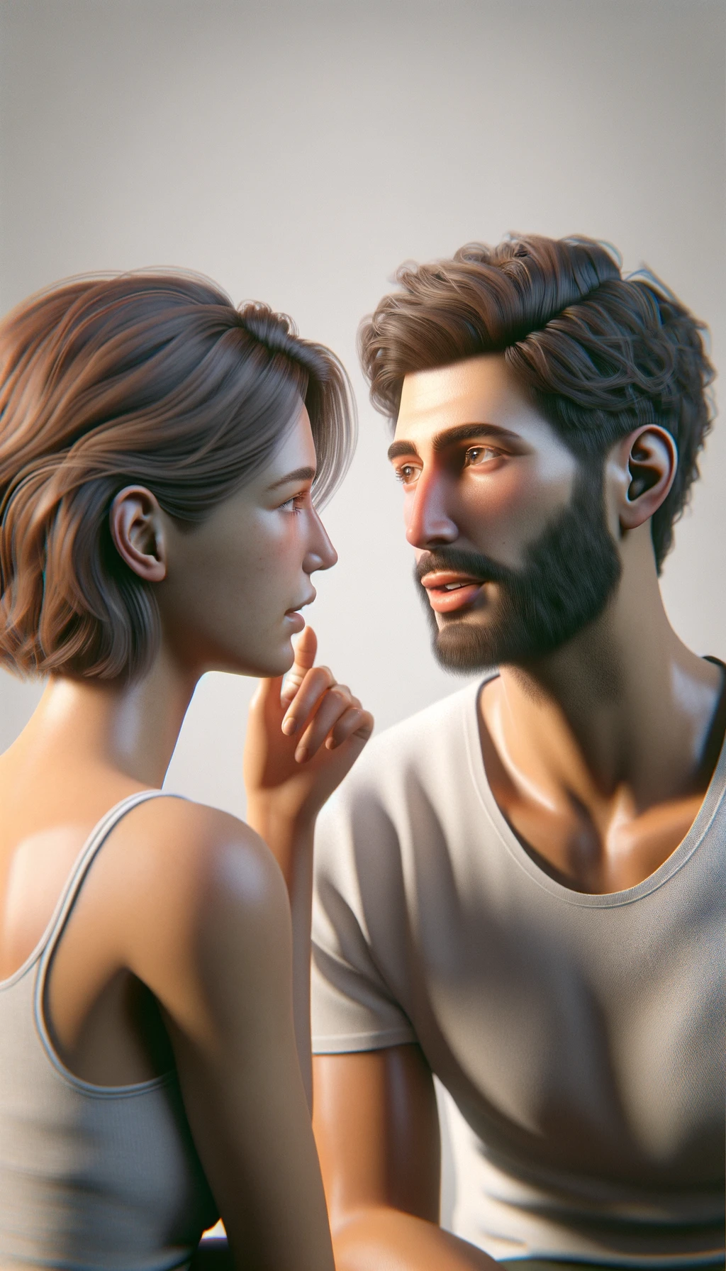 una persona parla e un altra persona di spalle lo ascolta, immagine iperrealistica 4k emoji