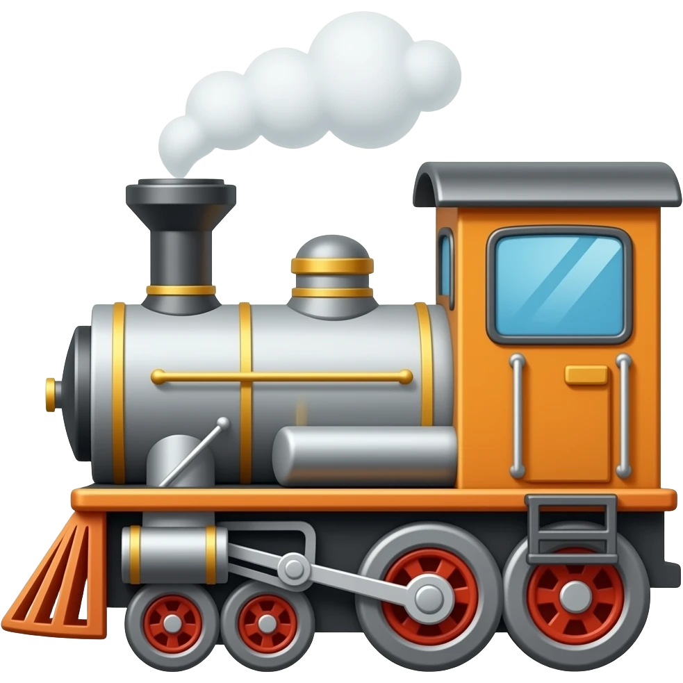 Cartoon train on the front emoji