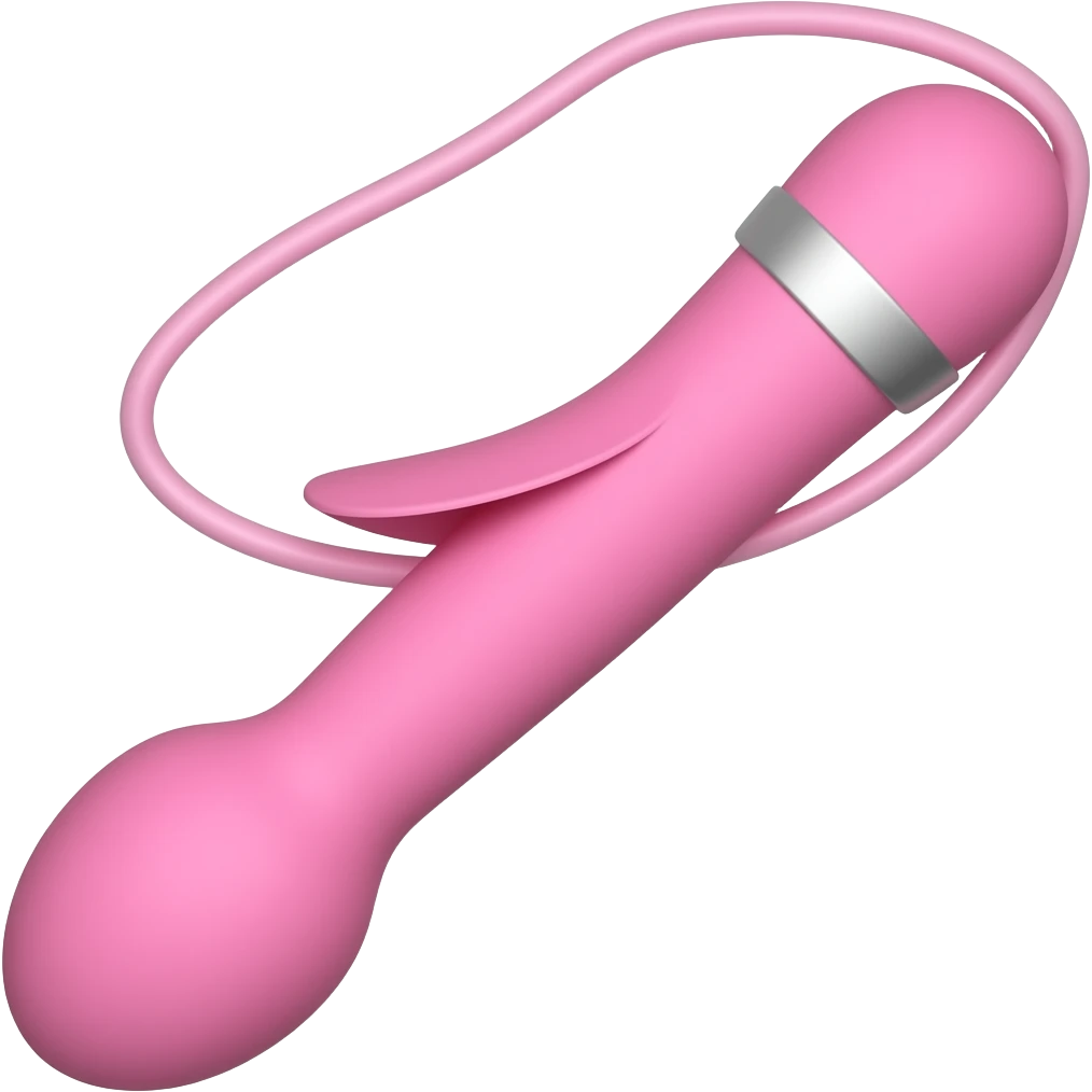 a female intimate vibrator in the form of a stick with a round, slightly elongated attachment on the wire emoji