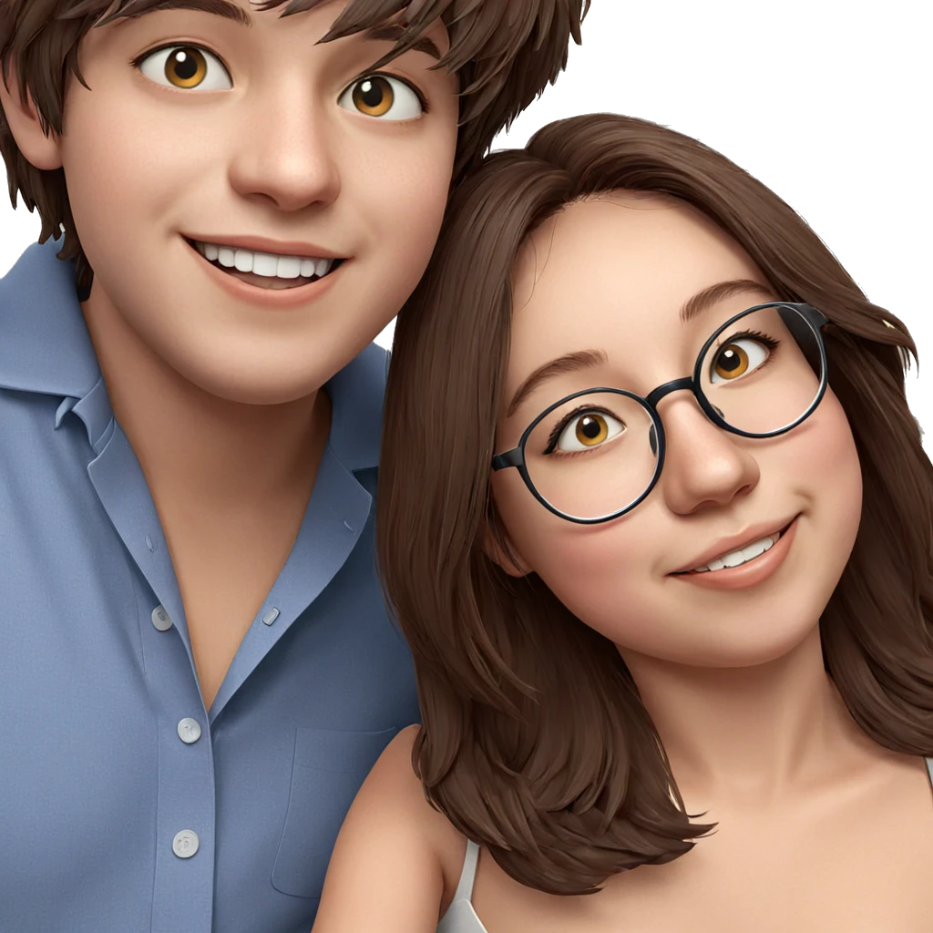 girl and boy smiling together emoji