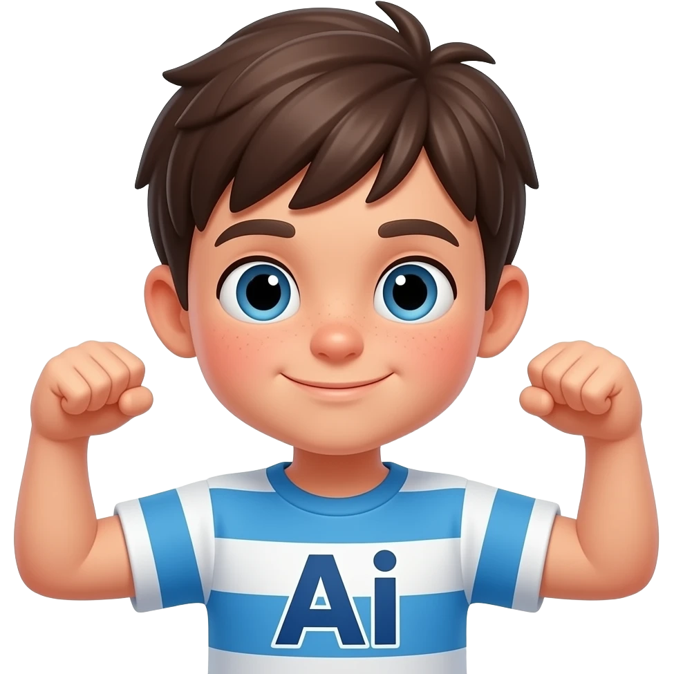 make a cute Ai 5th grade dude that is strong and cute emoji