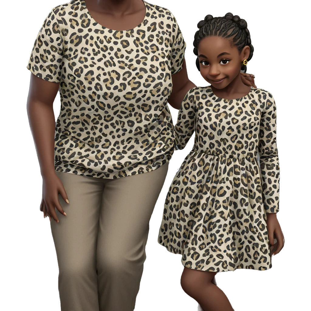 smiling girl in leopard dress emoji