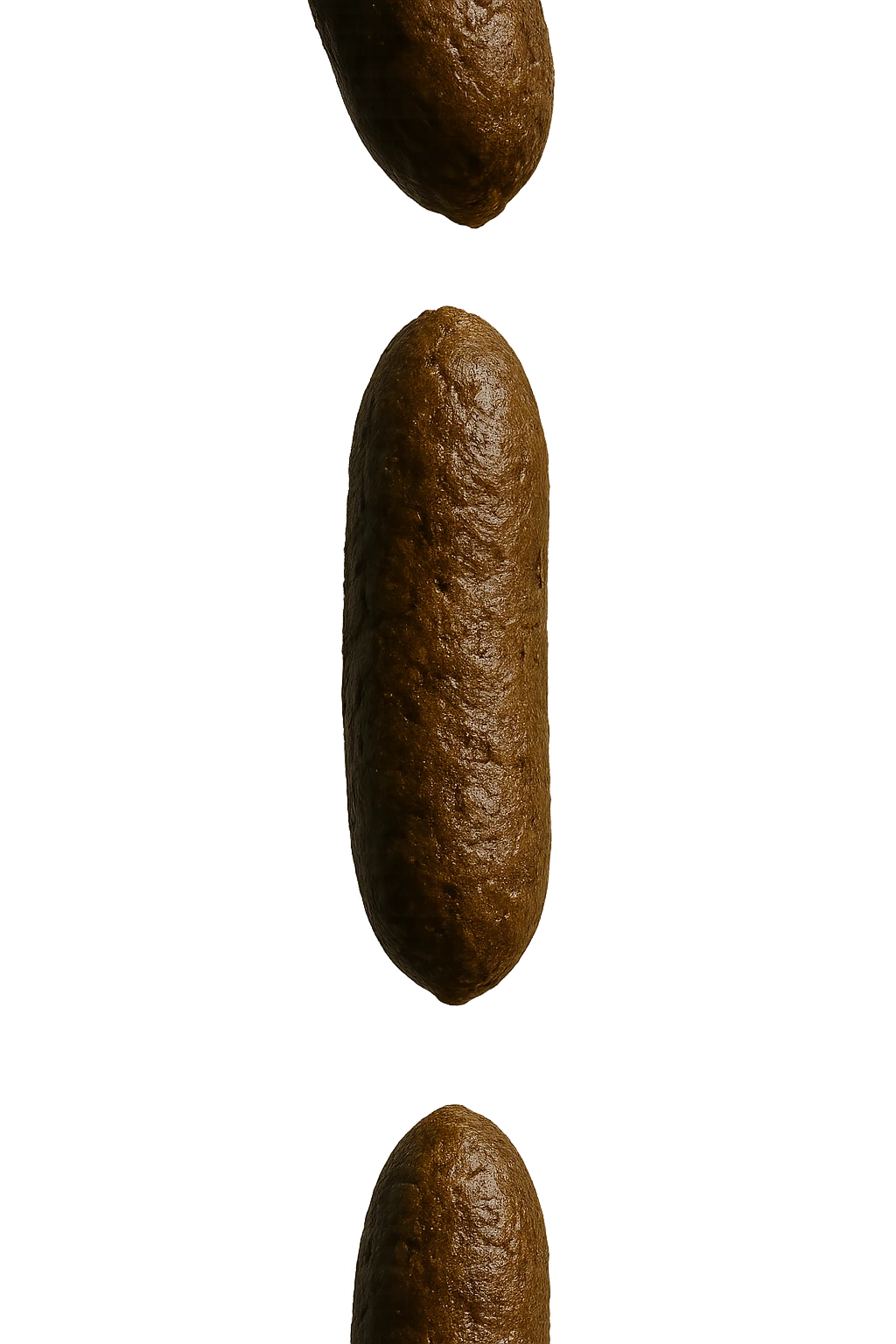 FECI DI ANIMALE A PALLINE UN PO' ALLUNGATE CADONO DALL'ALTO VERTICALMENTE, IPERREALISTICO 4K emoji