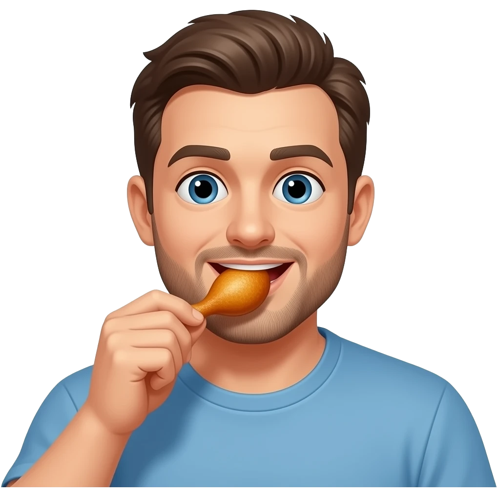 Hombre comiendo pollo emoji