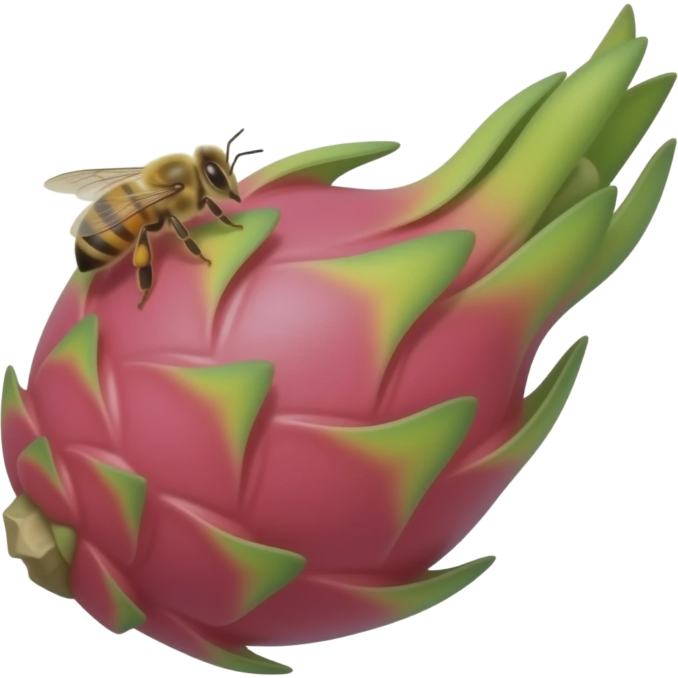 Dragonfruit with a bee on it emoji