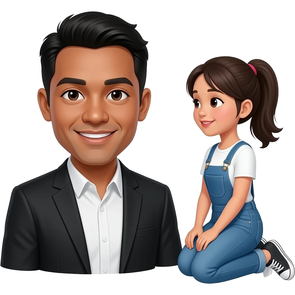 Pinay girl kneeling before a black guy emoji