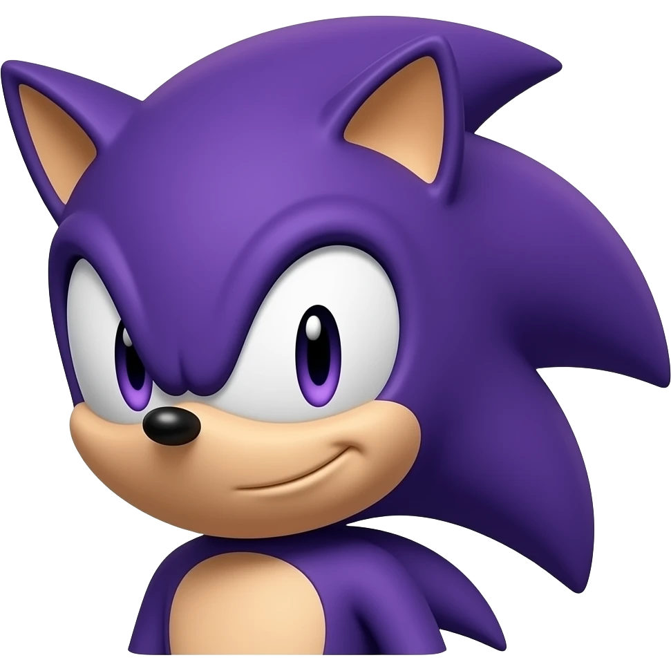 Dark purple  sonic the hedgehog is smiling emoji