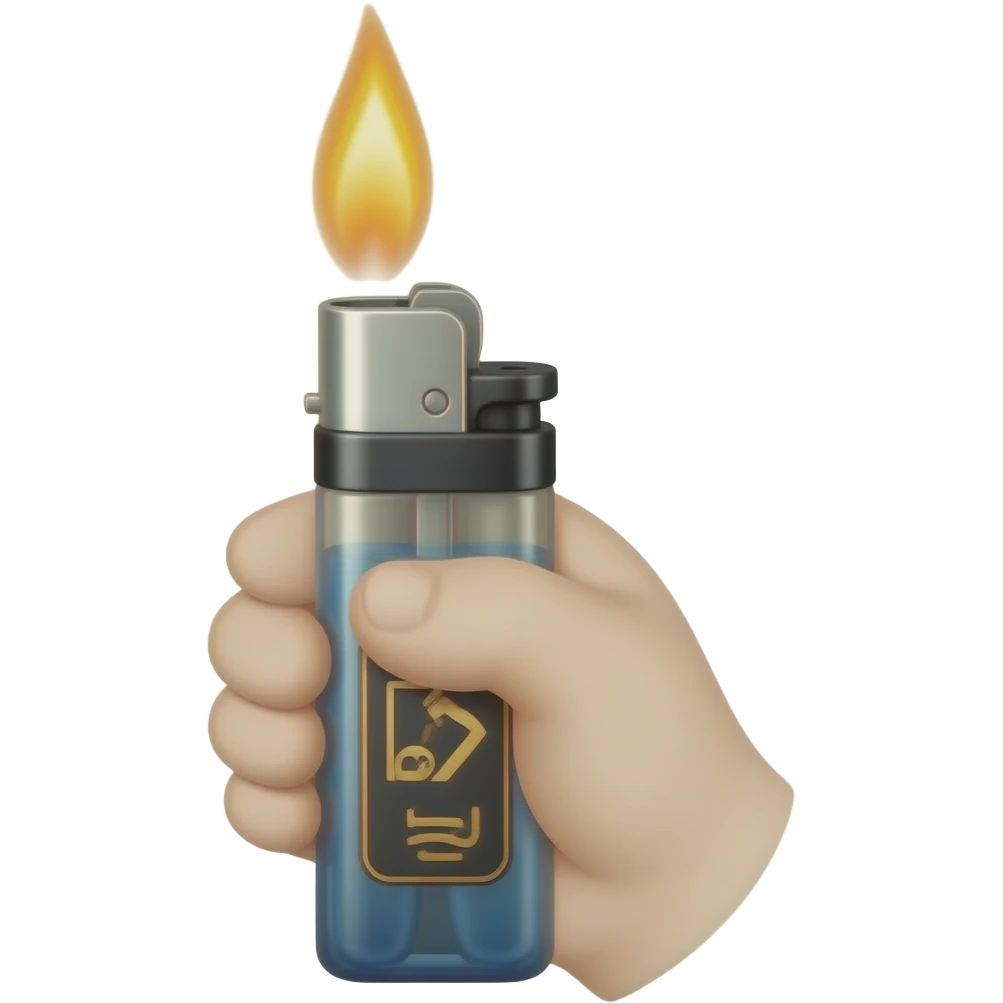 A single Bic lighter nothing else with flame emoji