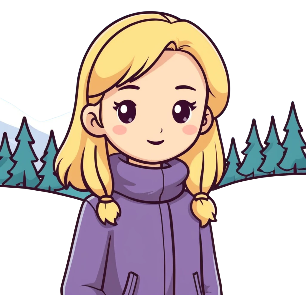 Blond girl in a snow emoji