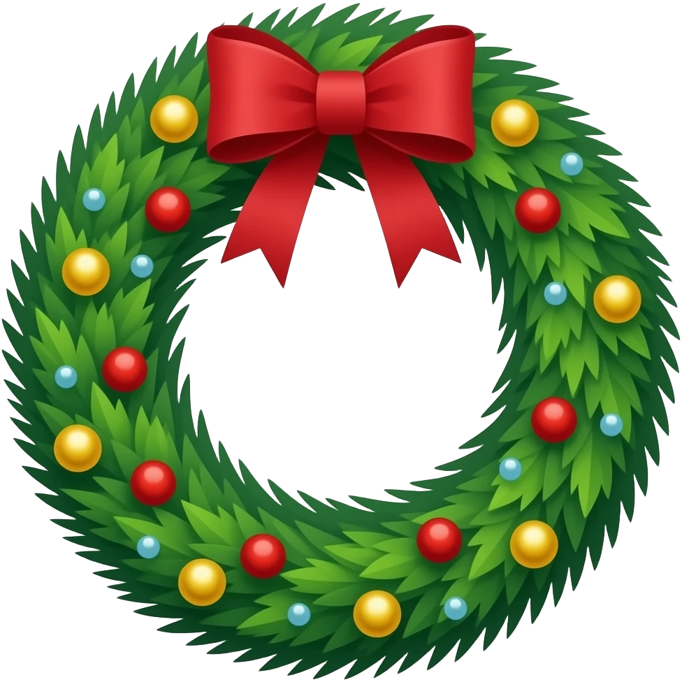 holiday wreath emoji