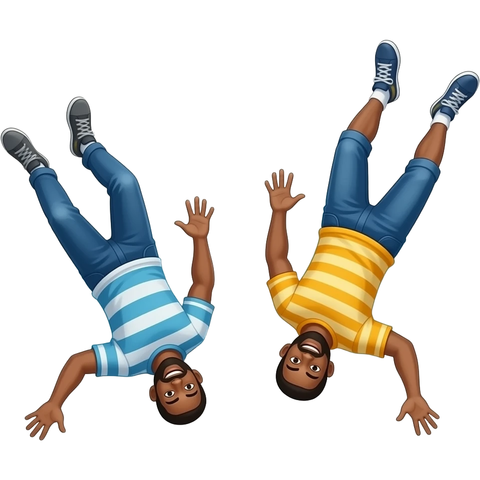 2 black guys that fell into the water emoji