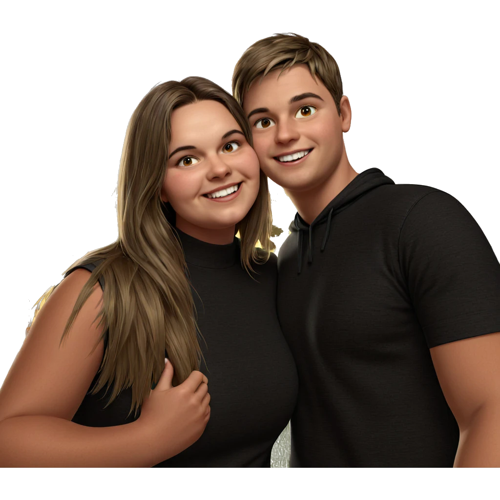 smiling girl and boy outdoors emoji