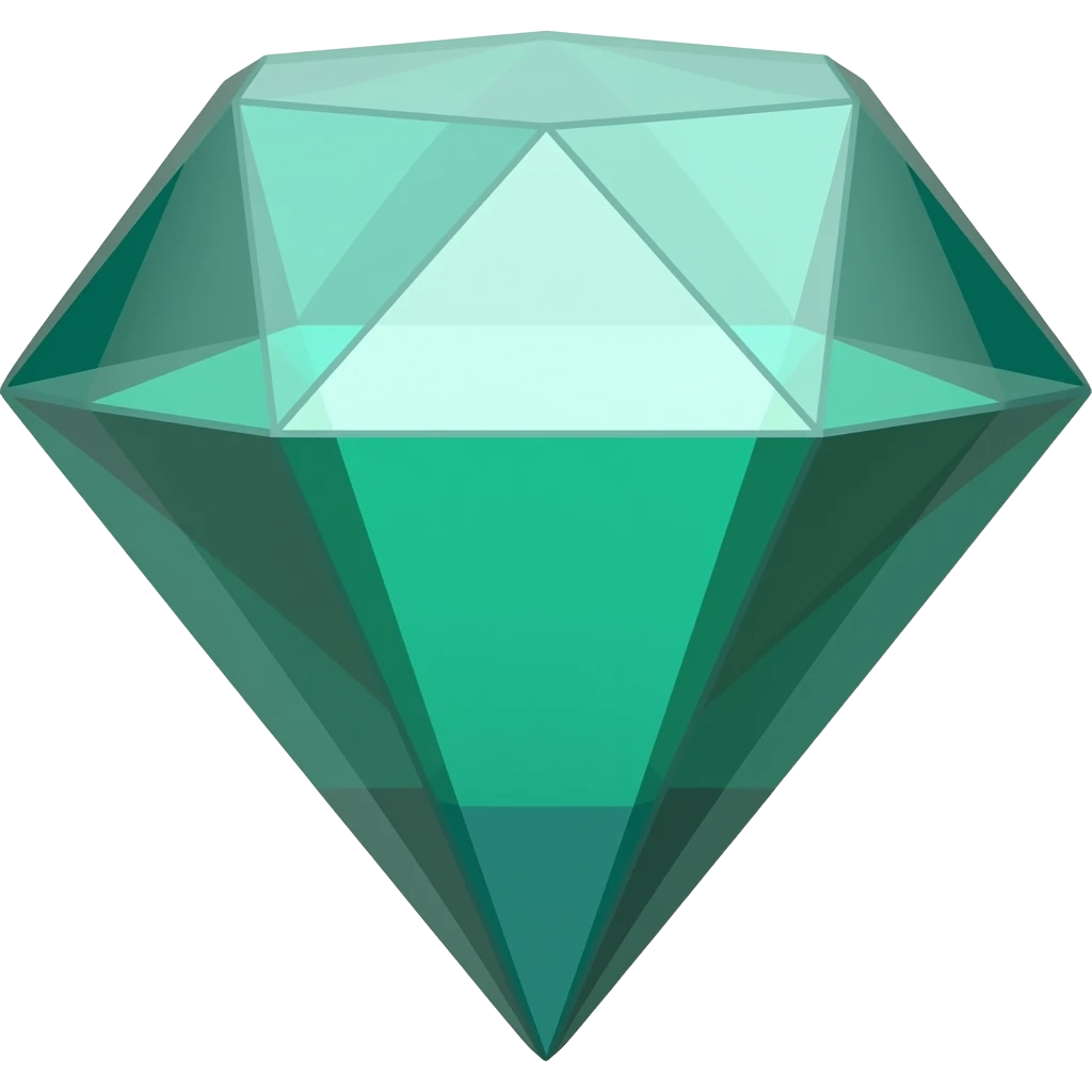 asme un diamante de color jade emoji