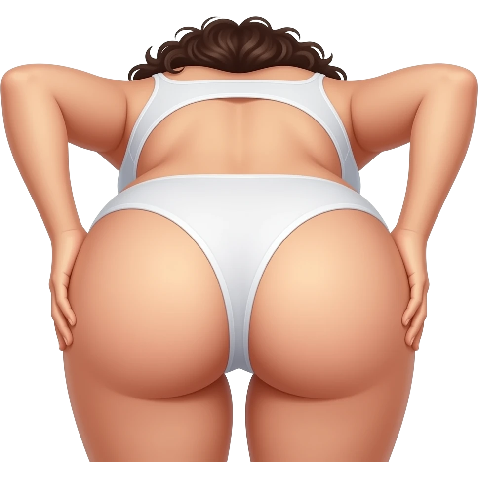 Woman bent over holding gapped ass open emoji