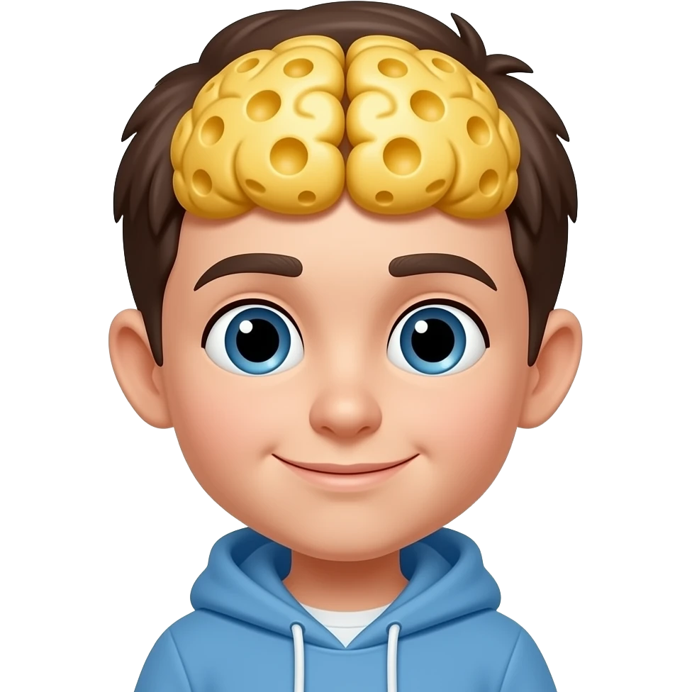 I like cheese says i boy who has no brain emoji