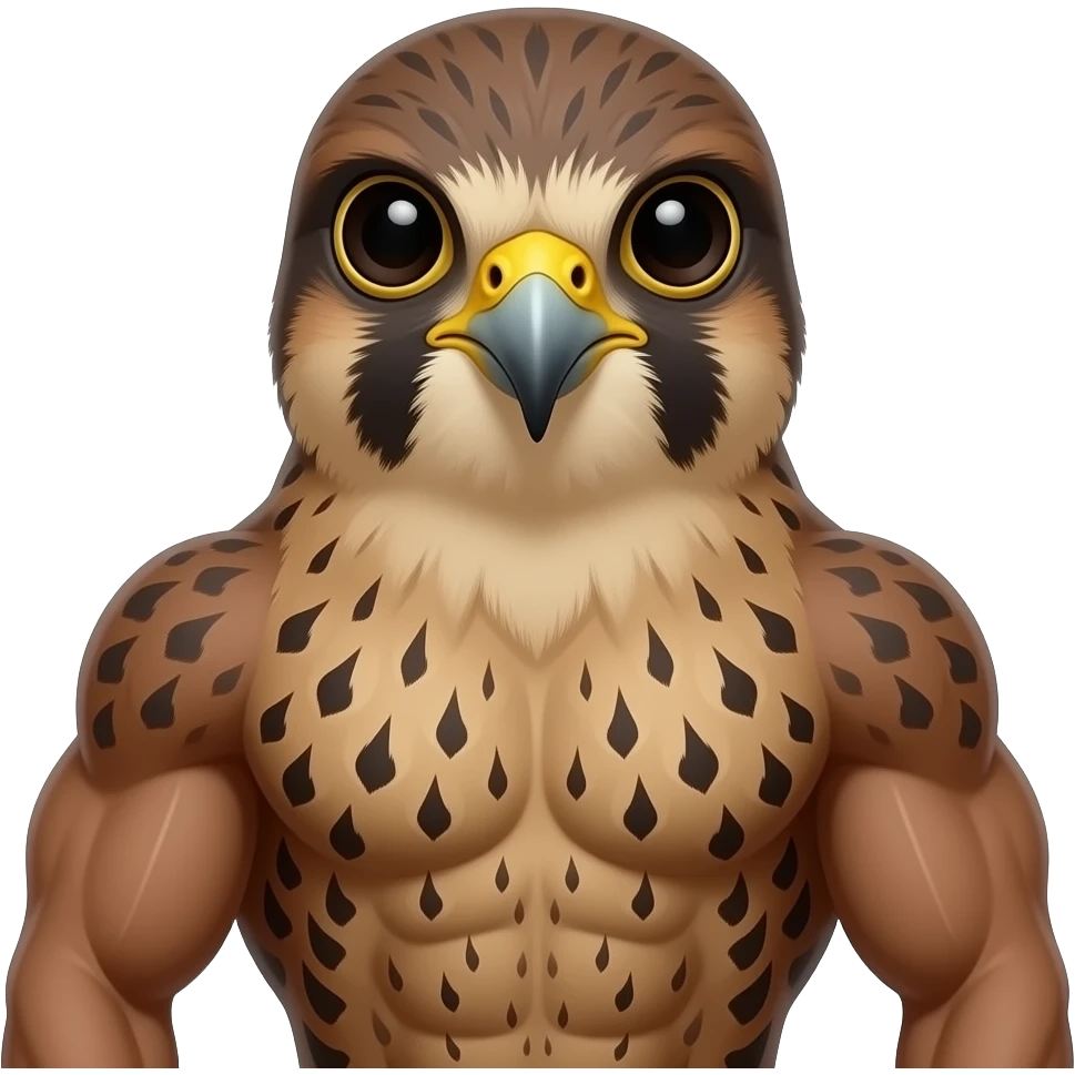 brown falcon with biceps, top only emoji